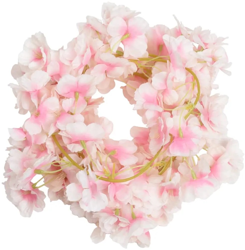 Grinaldas de flores de Natal 6 pcs 180 cm rosa claro