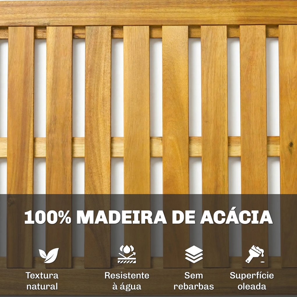 Tapete de Banho em Madeira de Acacia 91x51 cm Tapete de Duche  Antideslizante com Ripas para Drenagem Madeira
