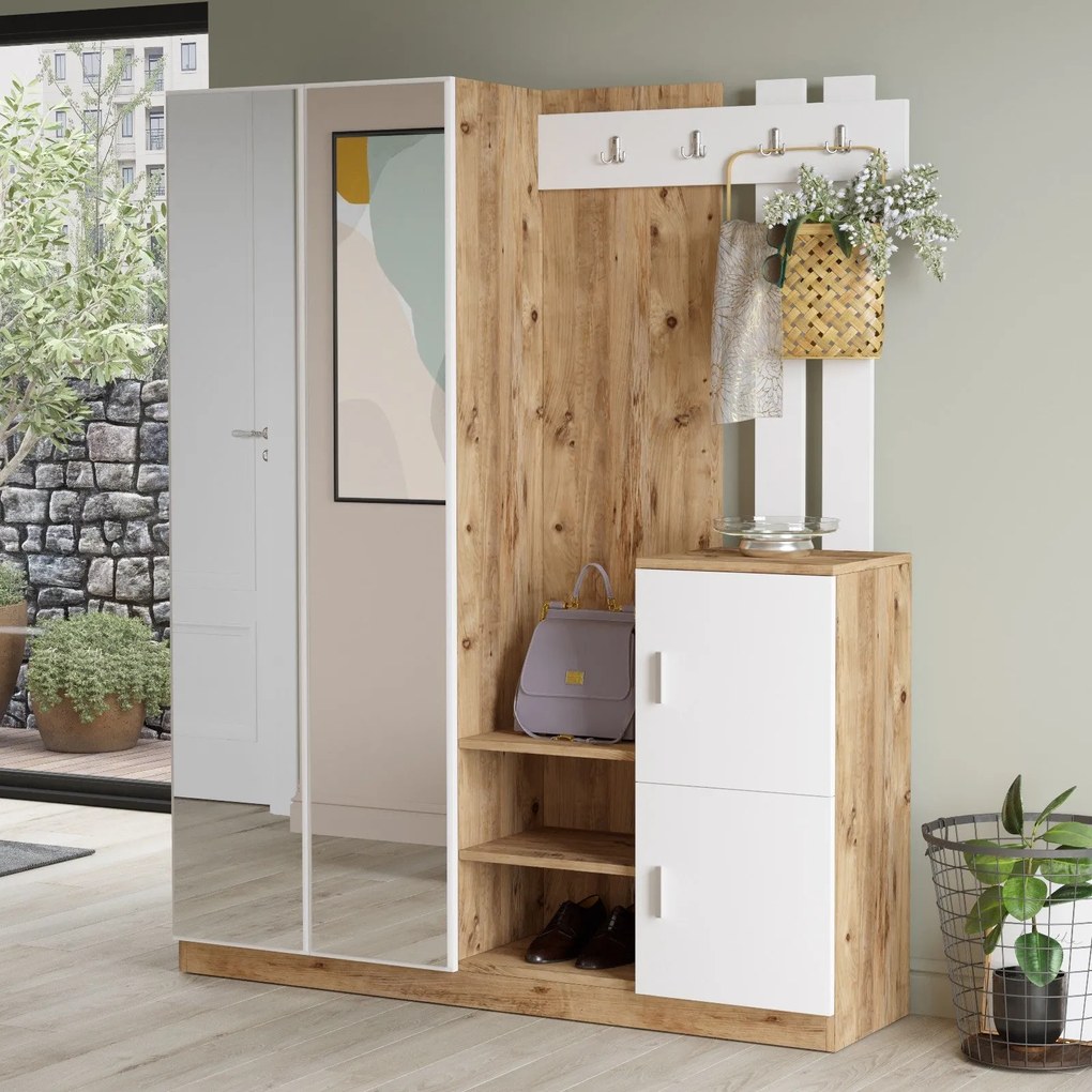 Hall Stand DD8 – Atlantic Pine White – 147,2x179,7x37,5 cm