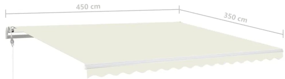 Toldo automático com LED e sensor de vento 450x350 cm cor creme