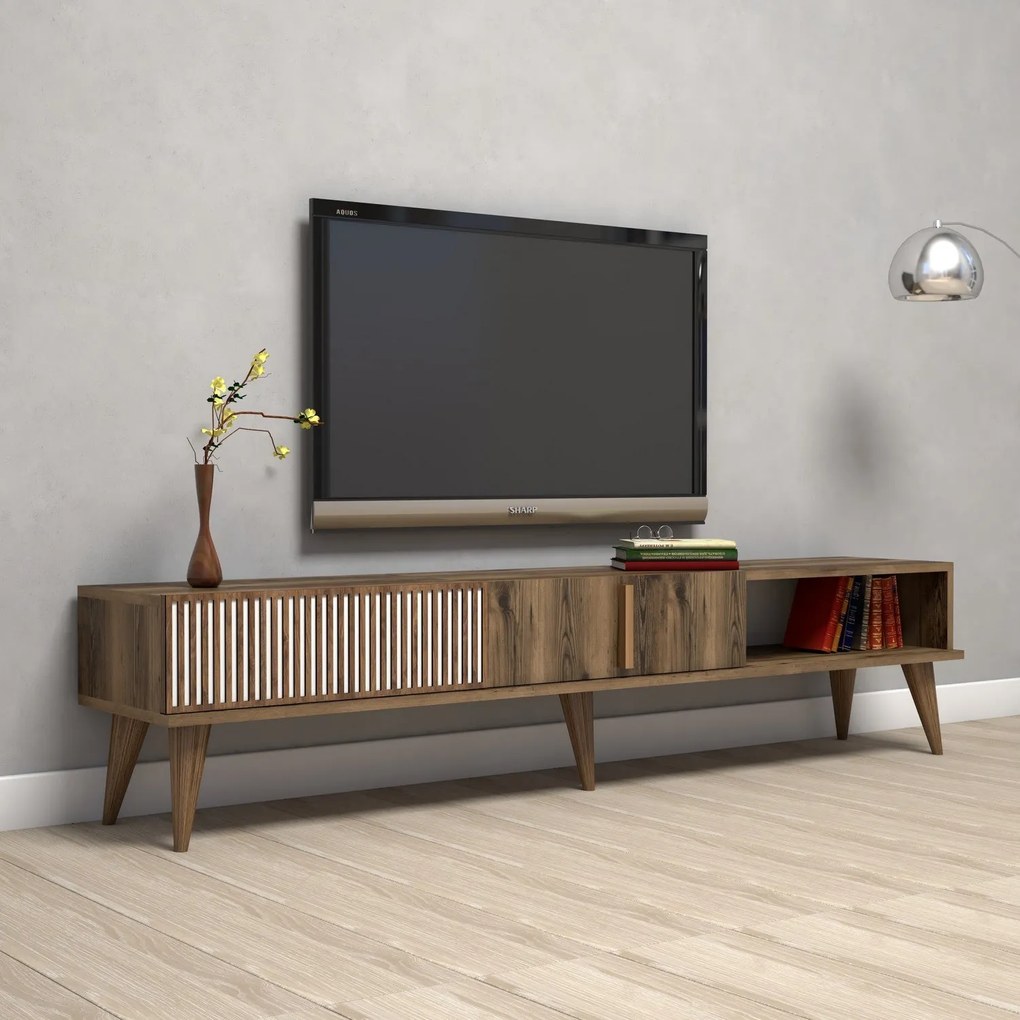Suporte para TV Milan – Nogueira – 180 cm x 40 cm x 35 cm