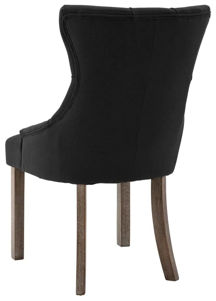 Cadeiras de jantar 6 pcs tecido preto