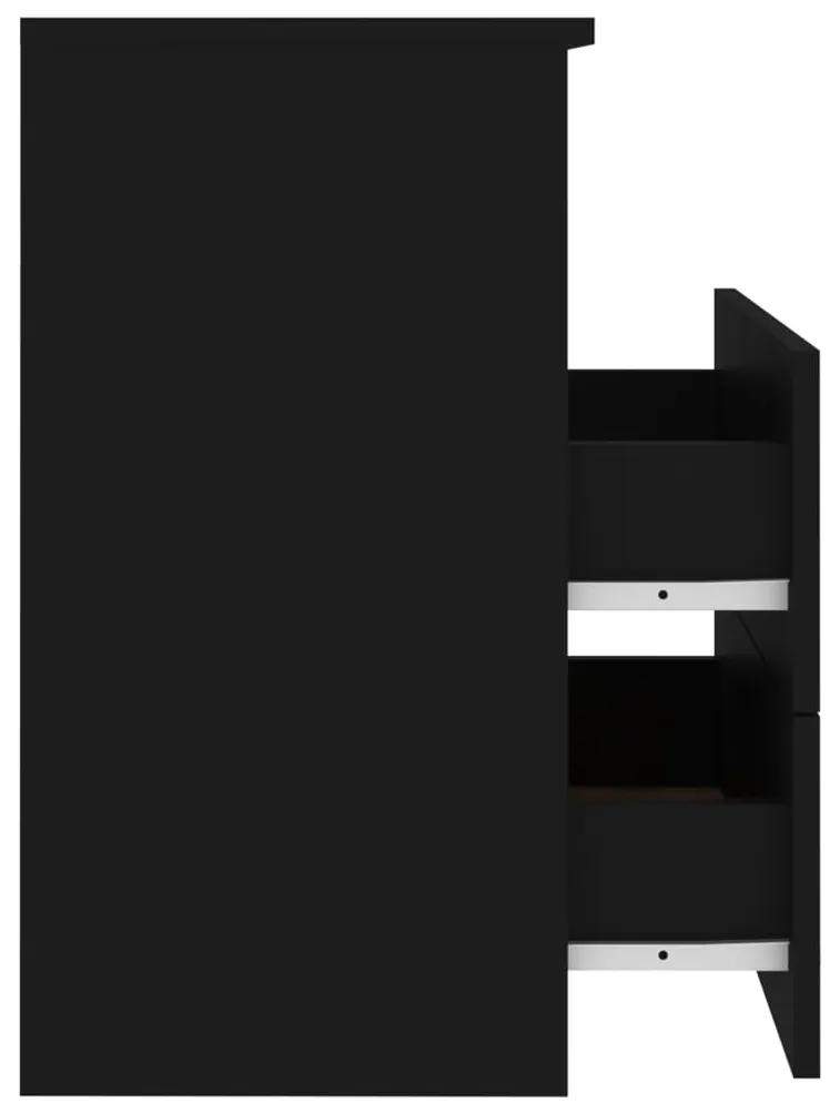 Mesas de cabeceira 2 pcs 50x32x60 cm preto