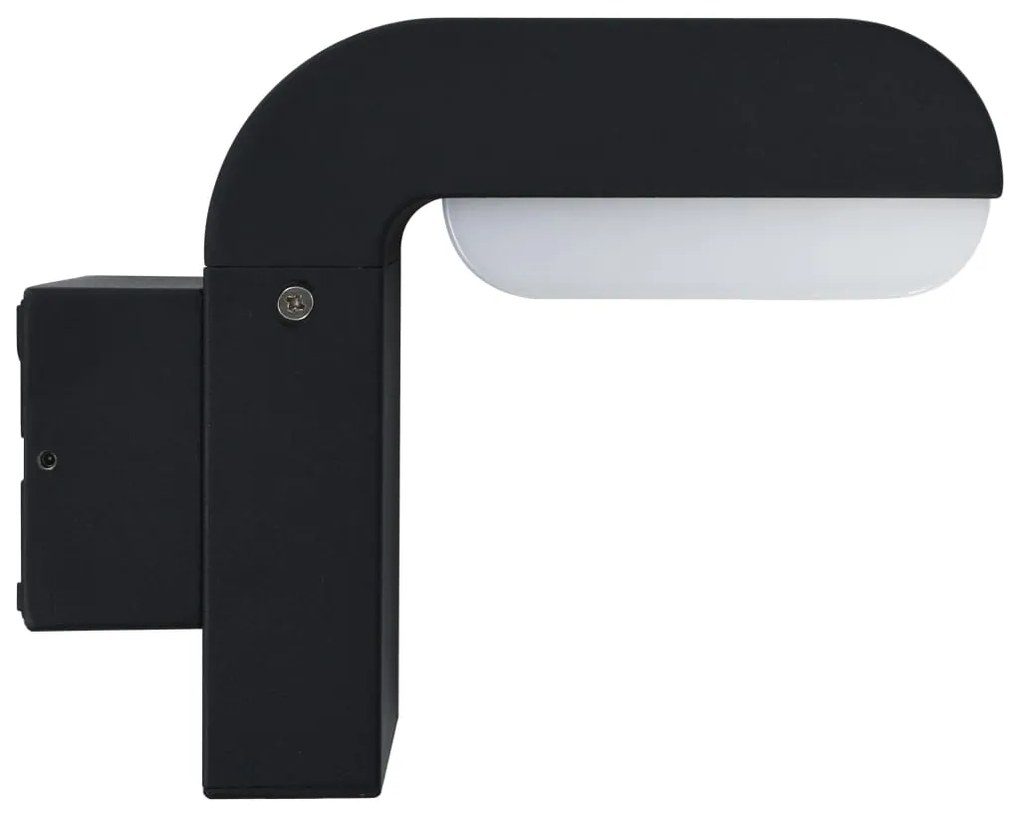 Candeeiro de parede LED de exterior 9 W preto oval