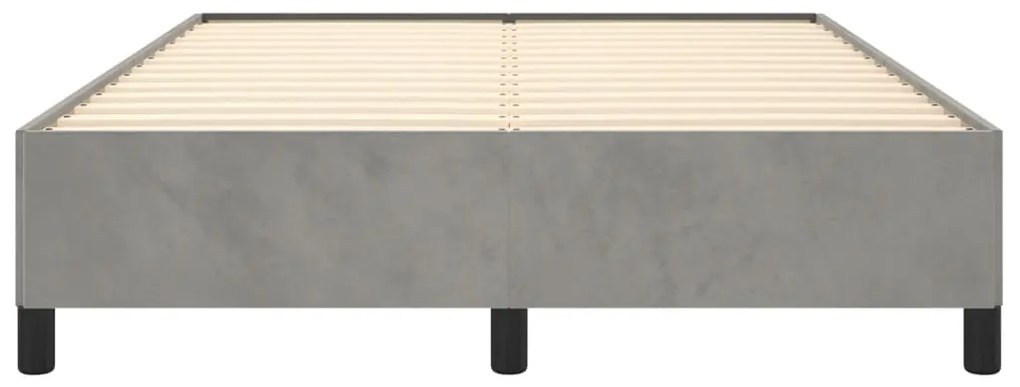 Estrutura de cama sem colchão 140x200 cm veludo cinzento-claro