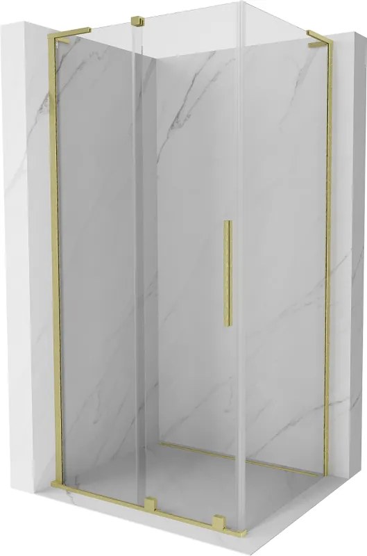 Mexen Velar L cabine de duche de correr 110 x 90 cm, transparente, dourada escovada - 871-110-090-03-55