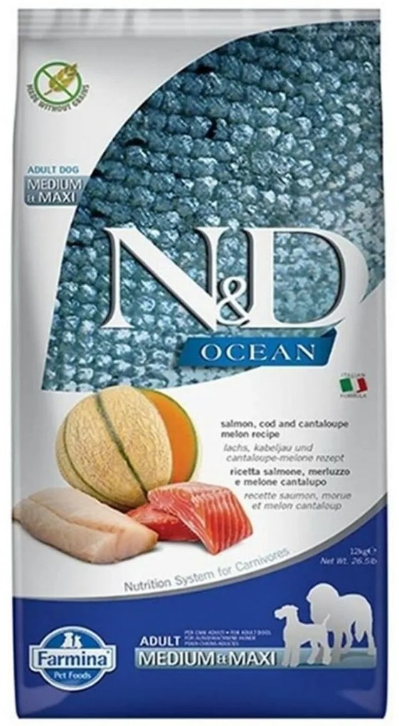 Penso Farmina N&D Adulto Salmão Bacalhau 12 kg