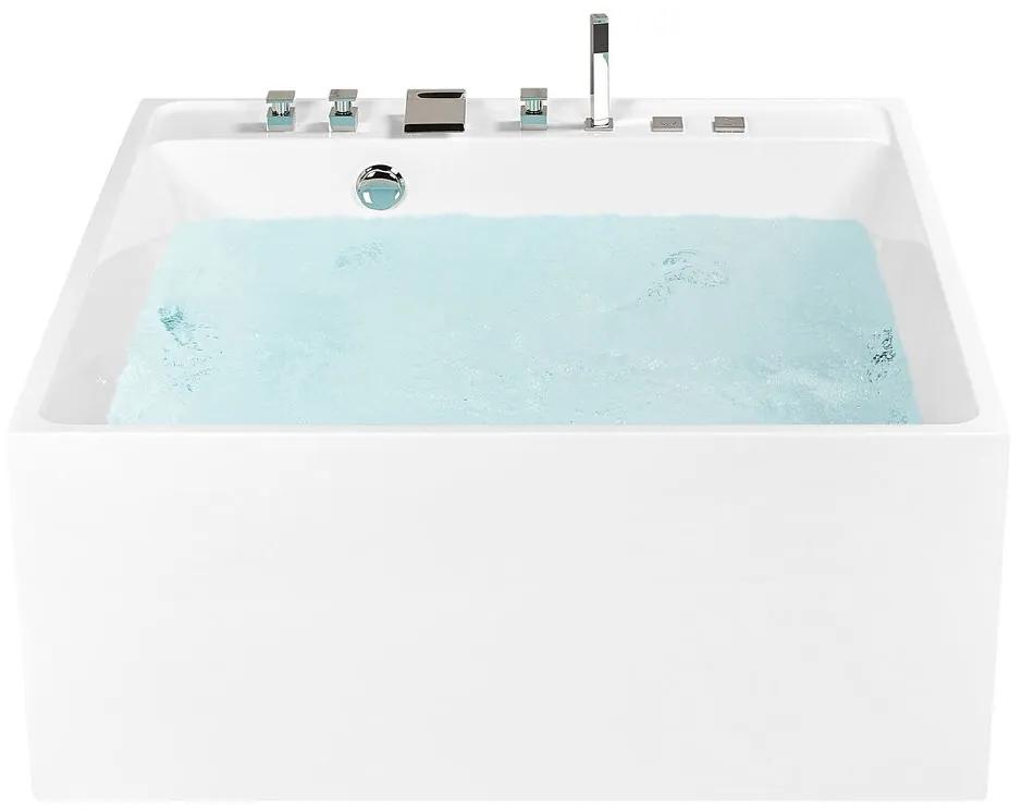 Banheira autónoma de hidromassagem em acrílico branco 130 x 130 cm TAHUA Beliani