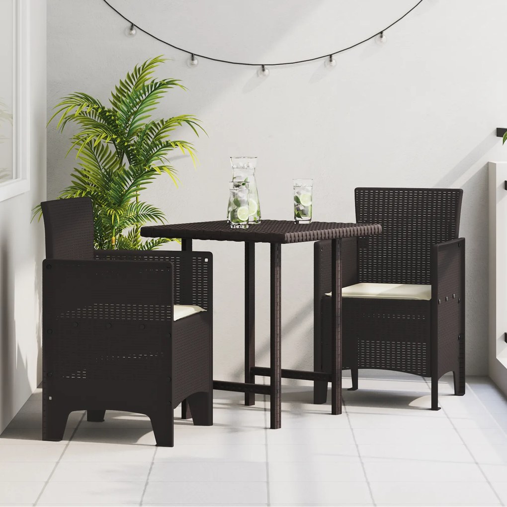 vidaXL Cadeiras de Jardim com Almofadas 2 pcs Castanho Polirattan