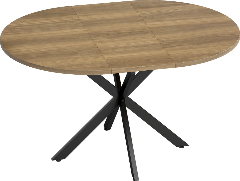 HOMCOM Mesa de jantar extensível para 4–6 pessoas, mesa de cozinha em estilo industrial com pés em forma de aranha, aparência de madeira castanha | Aosom Portugal