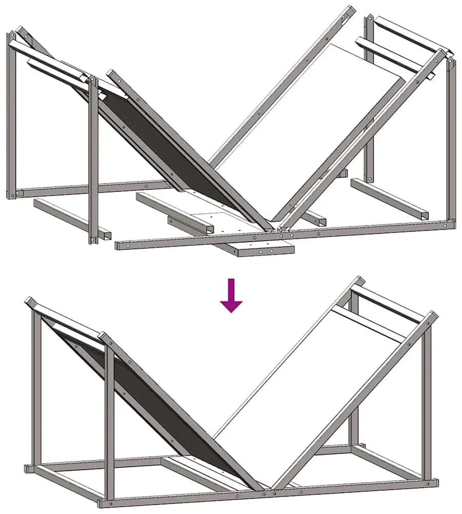 Suporte para lenha 70x43x34,5 cm aço laminado a frio preto