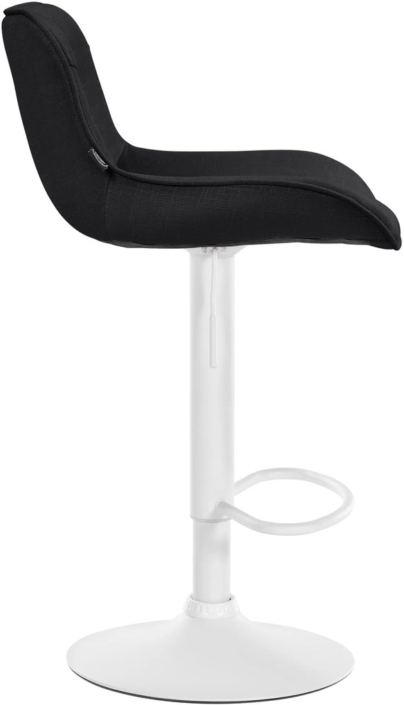 Banco alto em tecido com estrutura branca 85-106 x 49 x 51 cm preto