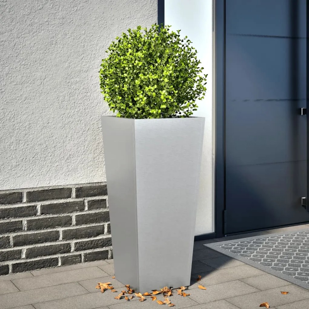 vidaXL Vaso/floreira de jardim 35x35x75 cm aço galvanizado