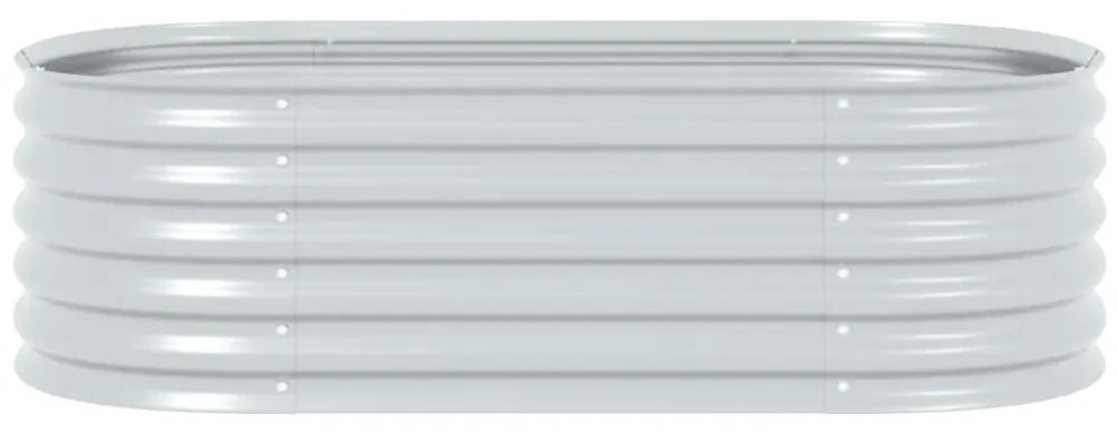 Canteiro elevado de jardim aço galvanizado 160x80x44cm prateado