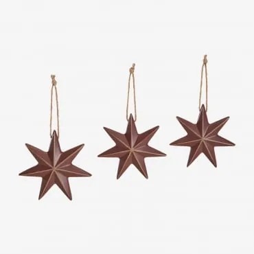 Conjunto De 3 Enfeites De Natal Em Mdf Perg Vermelho Burdeos & 10 X 10 Cm - Sklum