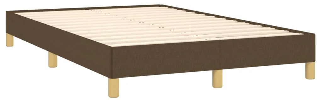 Cama boxspring com colchão 120x190 cm tecido castanho-escuro