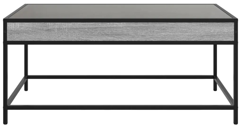 Mesa de centro luzes LED Infinity 90x50x41 cm cinzento sonoma