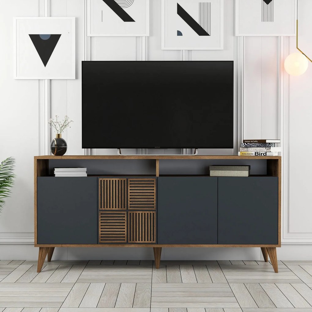 Console Milan – Walnut/Anthracite – 160 cm x 78 cm