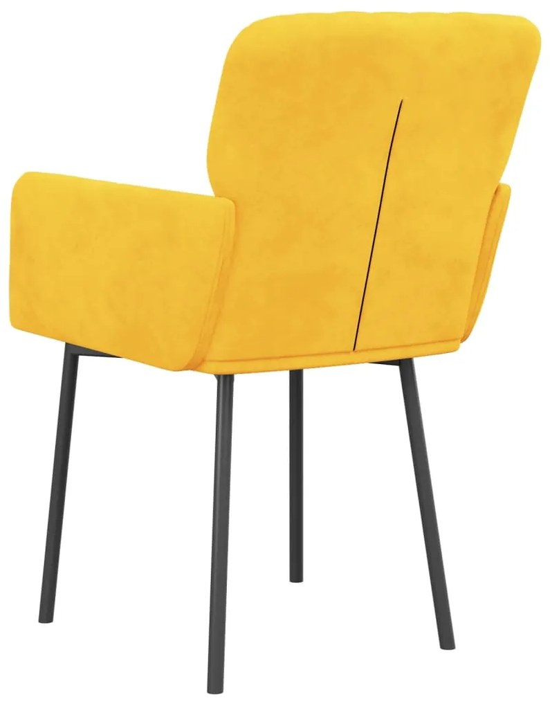 Cadeiras de jantar 2 pcs veludo amarelo