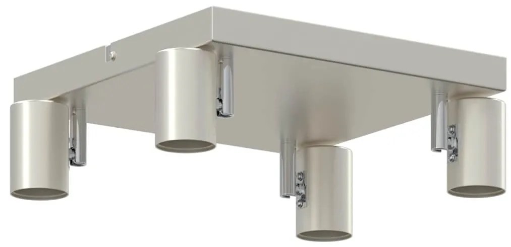 Spotlight de Teto 4 Vias Ajustável Níquel Escovado E27