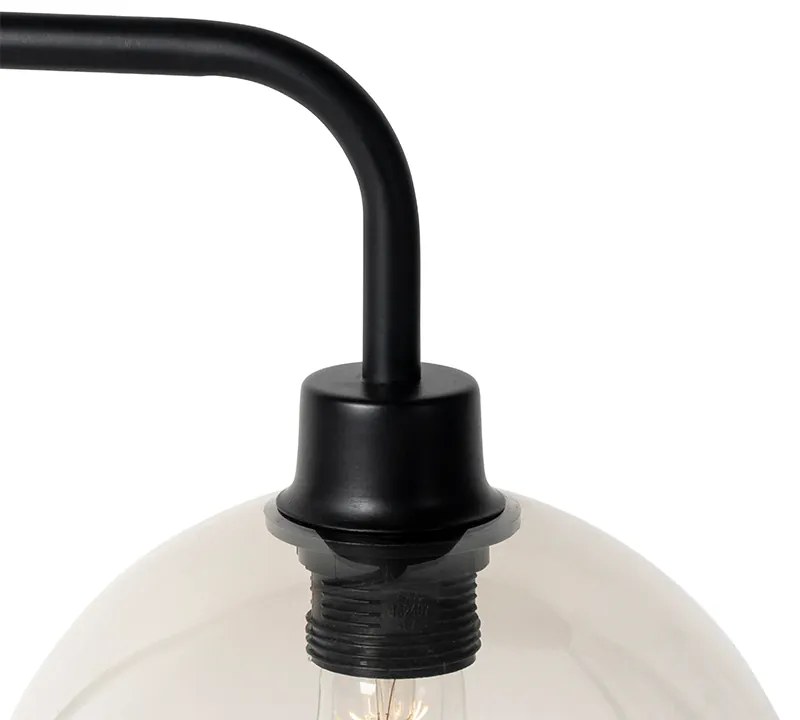 Candeeiro de mesa moderno preto com cúpula fumê - Maly Moderno