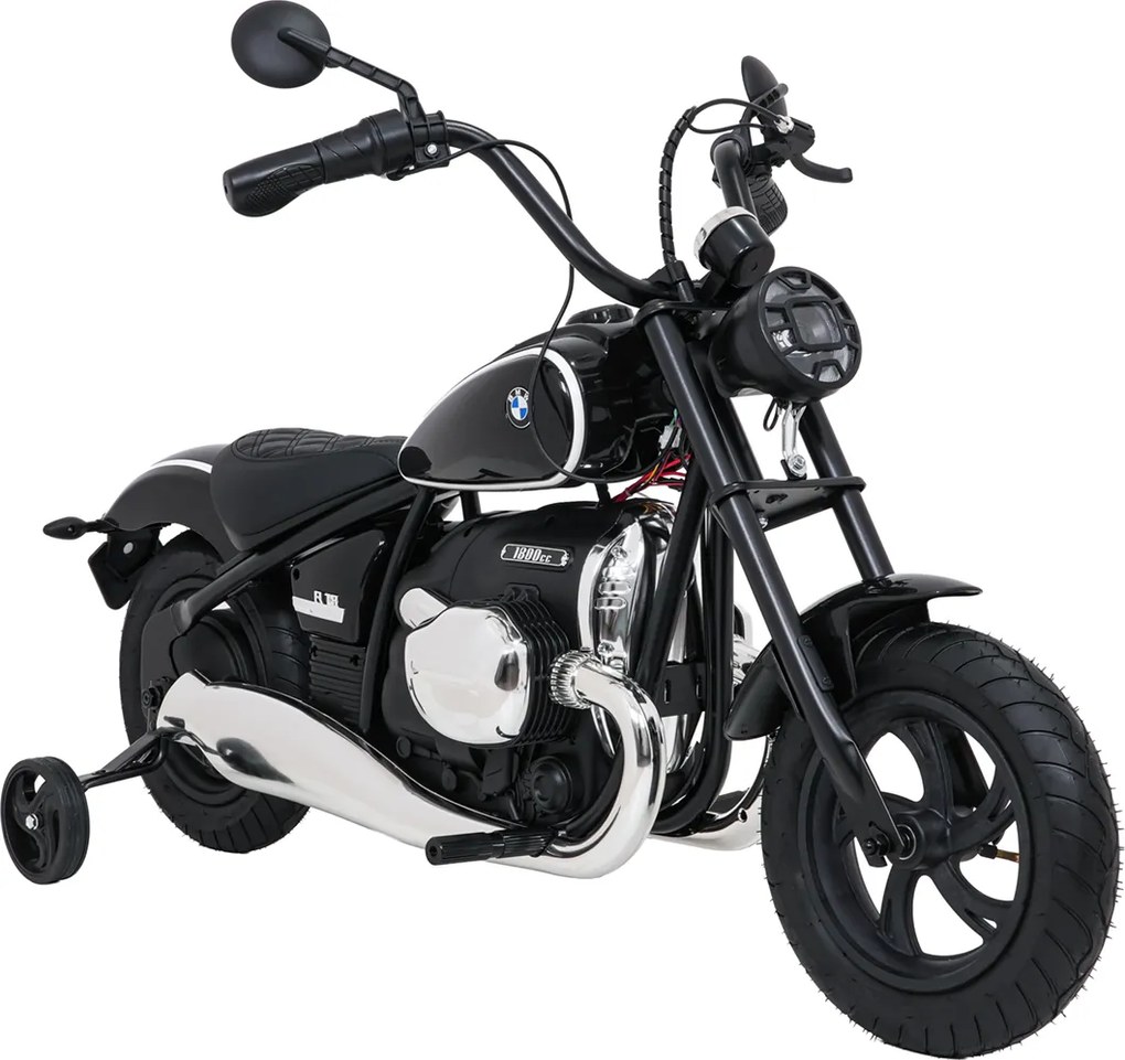 Mota elétrica para crianças 24V BMW R18, Rodas	ar bombeado Preta