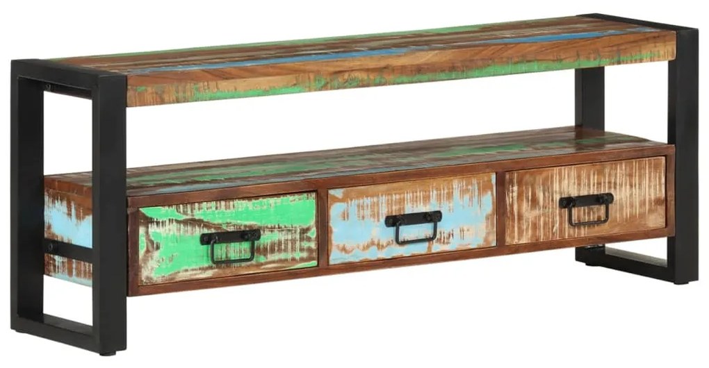 Móvel de TV 120x30x45 cm madeira recuperada maciça