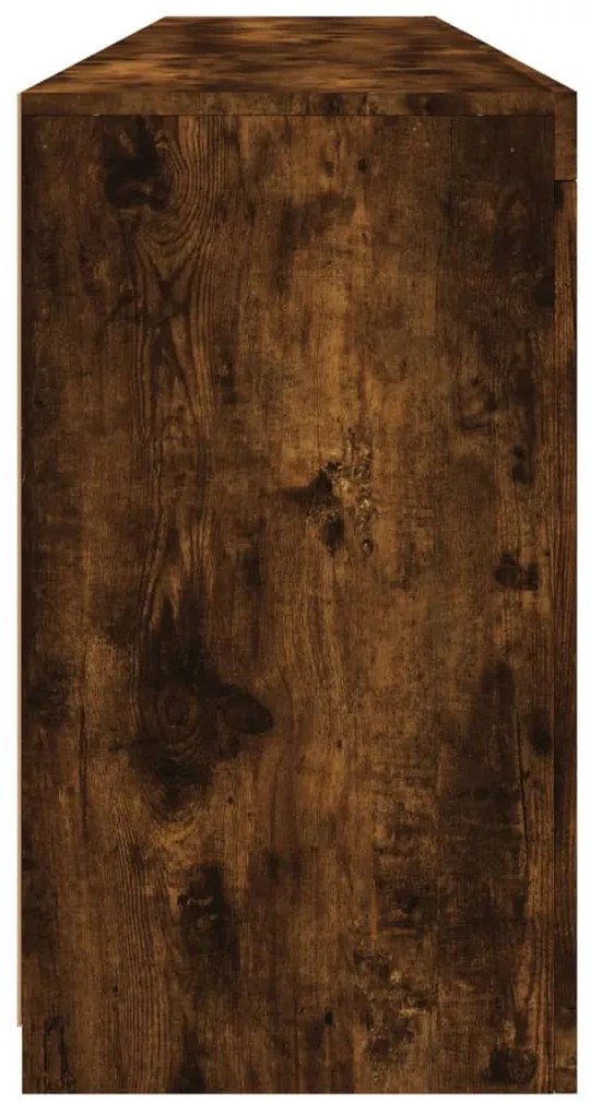 Aparador com luzes LED 181,5x37x67 cm carvalho fumado
