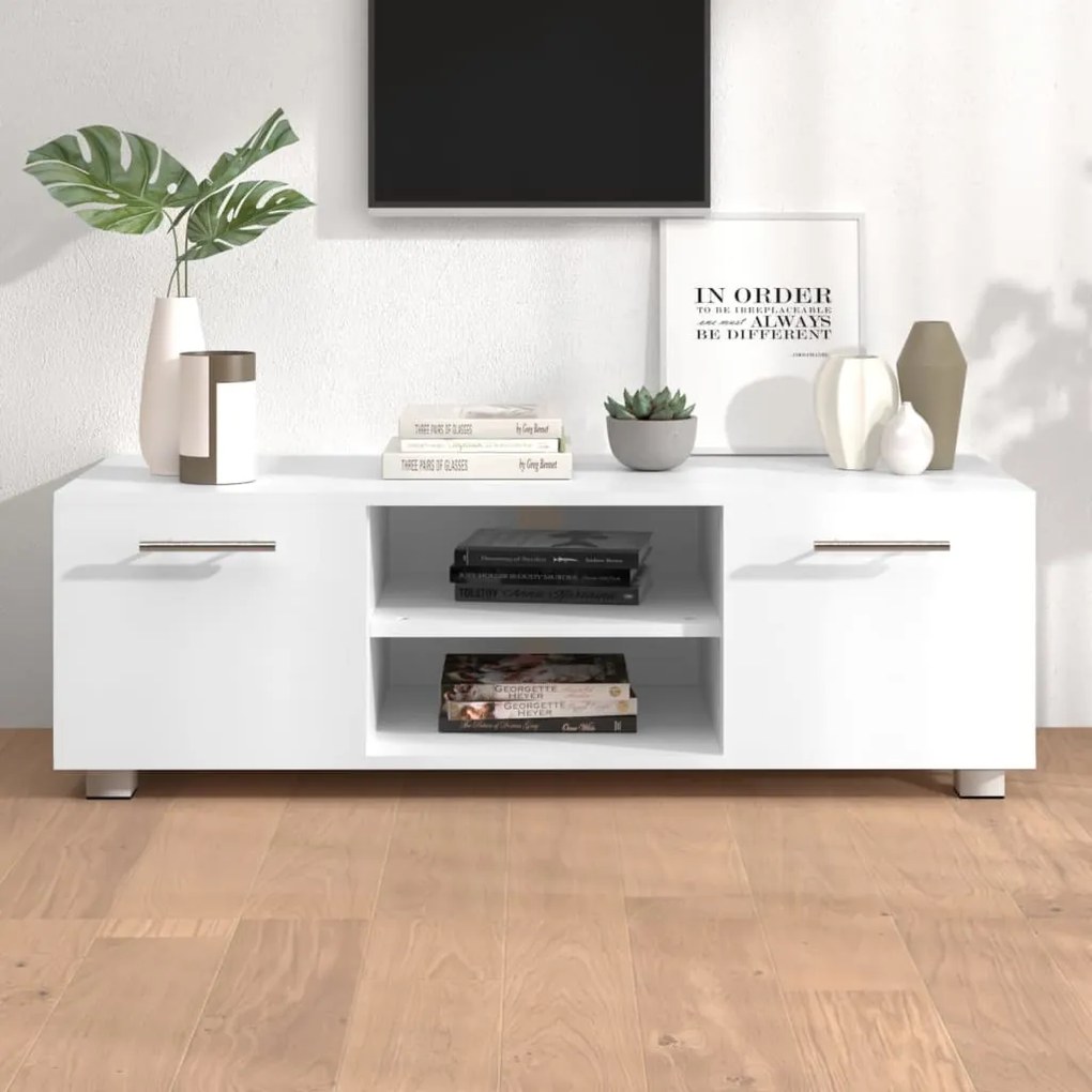 vidaXL Móvel para TV 110x40x35 cm madeira processada branco