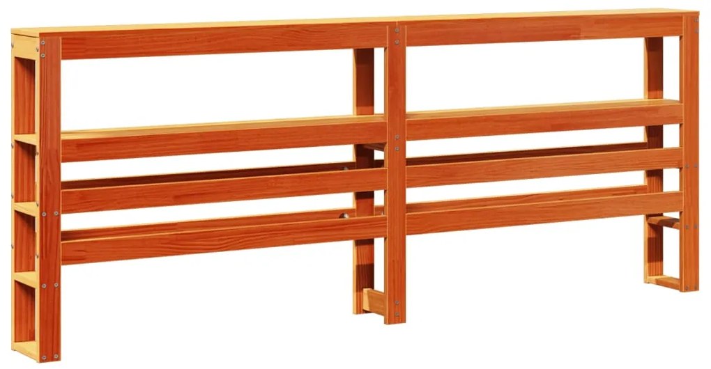 Cabeceira com prateleiras 180 cm pinho maciço castanho-mel