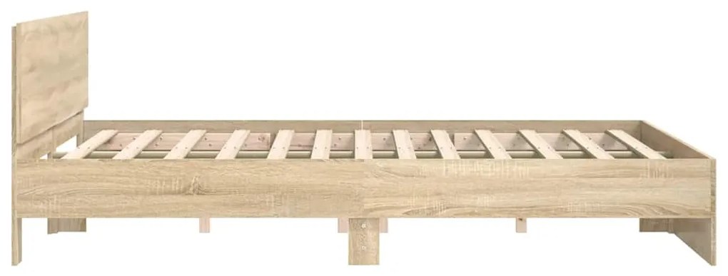 Estrutura de cama com cabeceira 140x200 cm carvalho sonoma