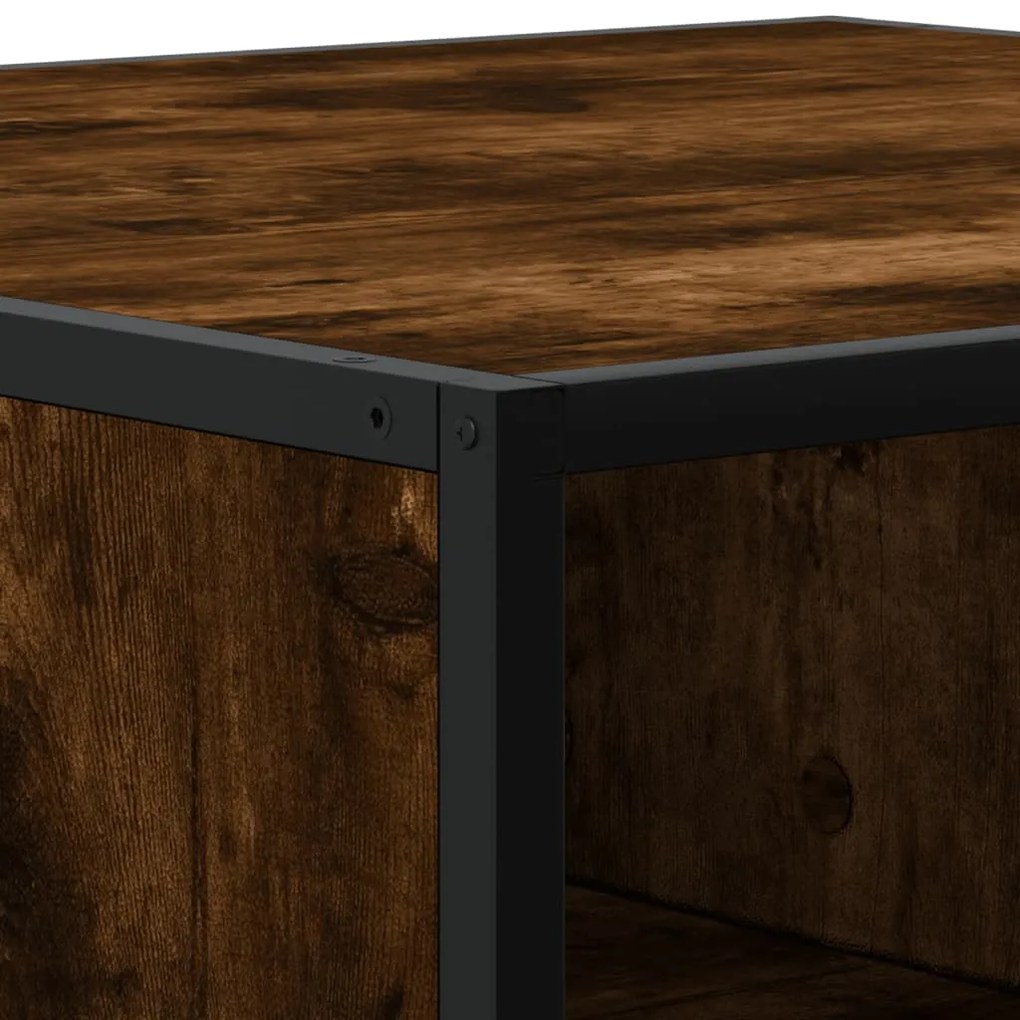 Mesa de centro derivados de madeira e metal carvalho fumado