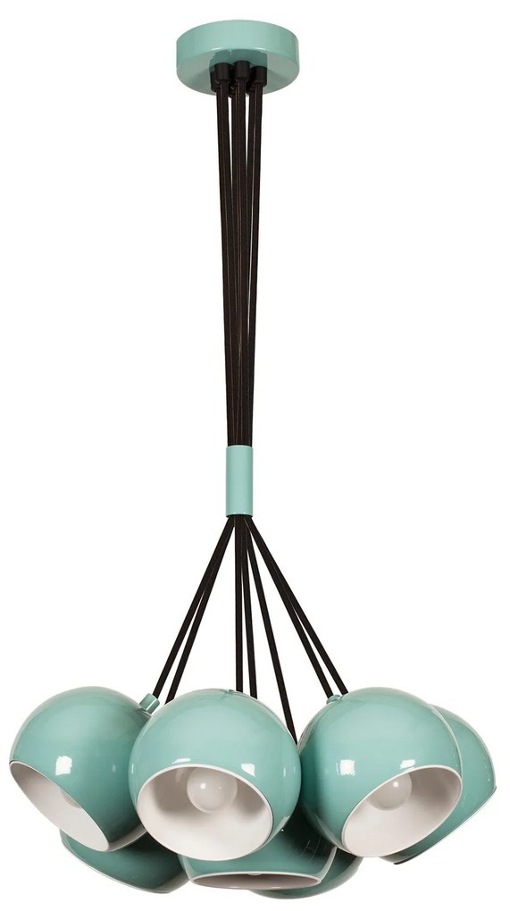 Candeeiro de Teto Sivani – Turquesa e Branco – 45 cm de Diâmetro