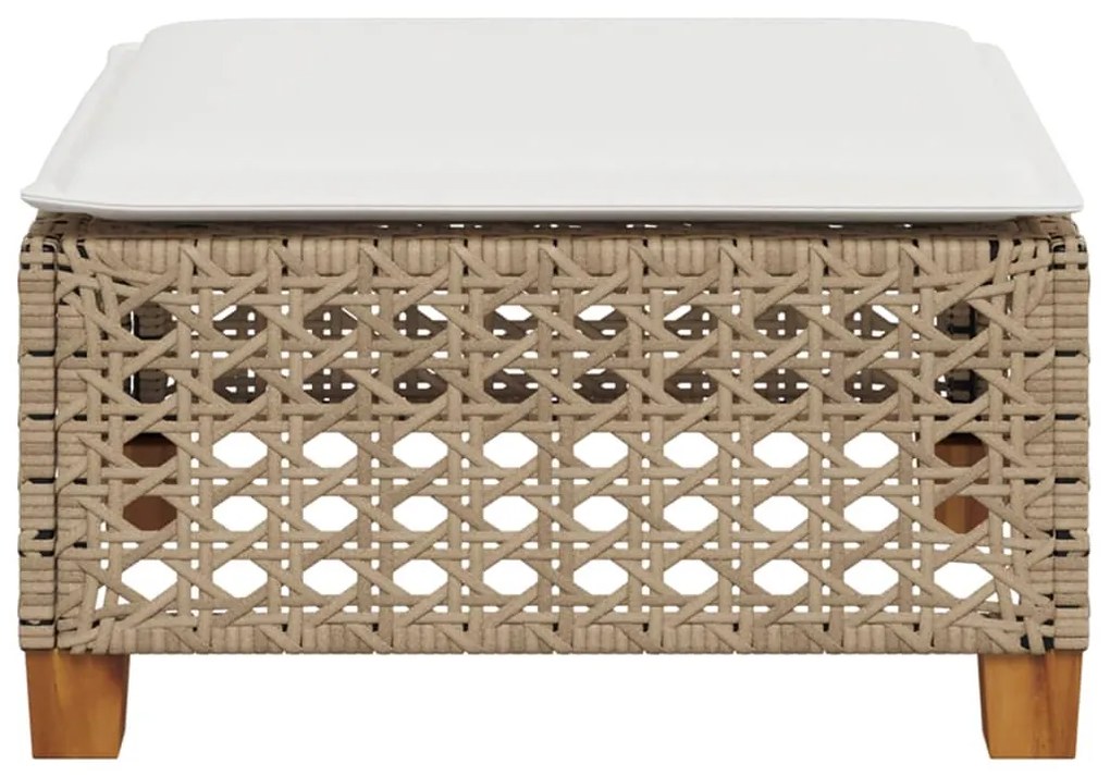 Banco de jardim com almofada 63,5x56x32 cm vime PE bege