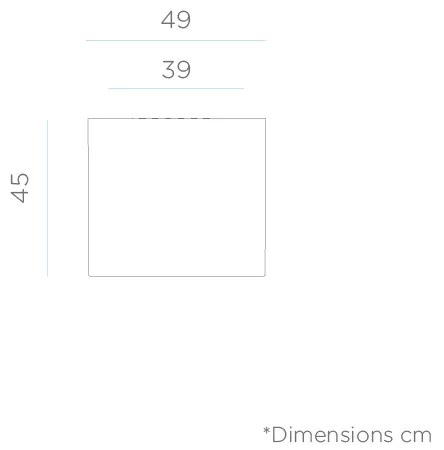 Vaso de flores colorido quadrado Polietileno CASA, JARDIM, RESTAURANTE, BAR NARCISO 50 (49x49x45 cm) - Castanho