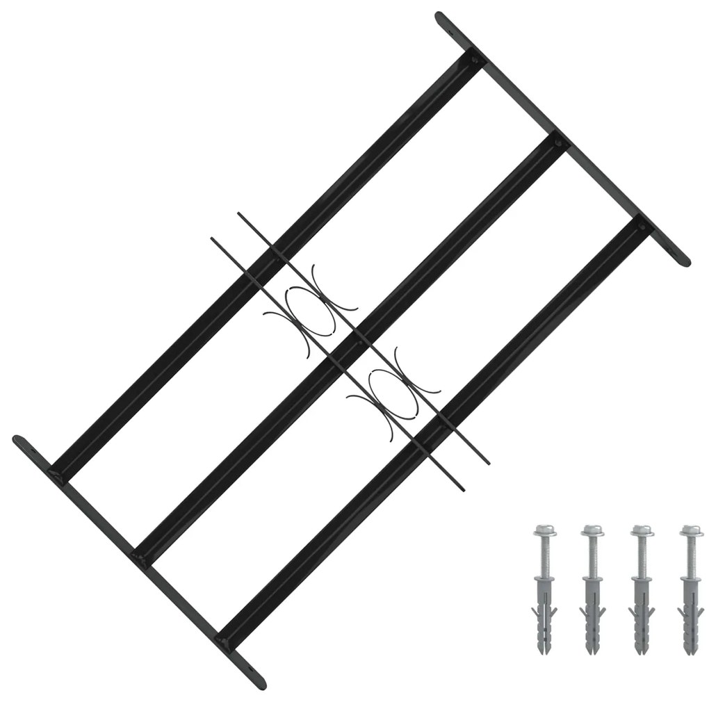 vidaXL Grelha de Janela Preto 75,5 x 45 cm Aço revestido a pó