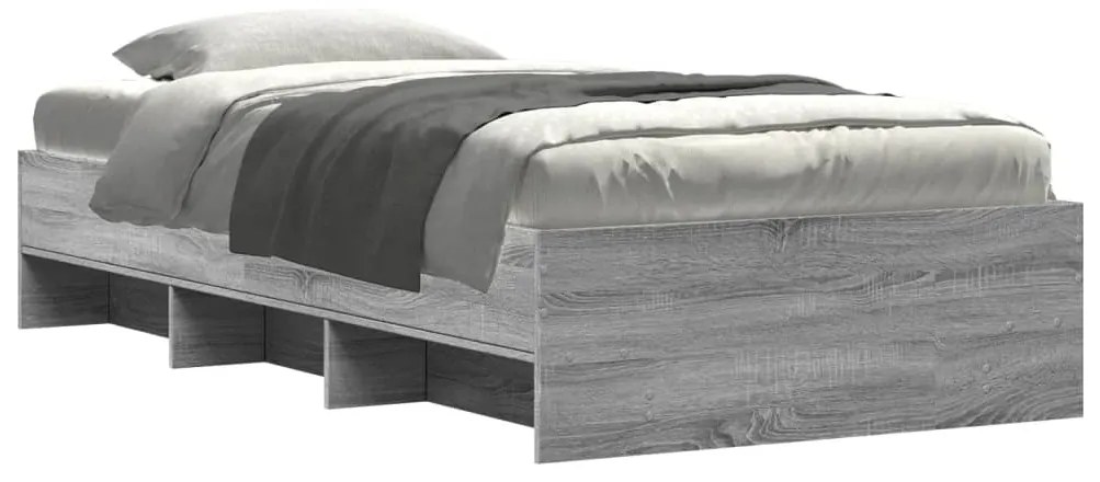 Estrutura cama 75x190 cm derivados de madeira cinzento sonoma
