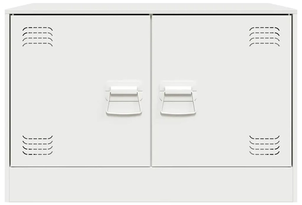 Móveis de TV 2 pcs 67x39x44 cm aço branco