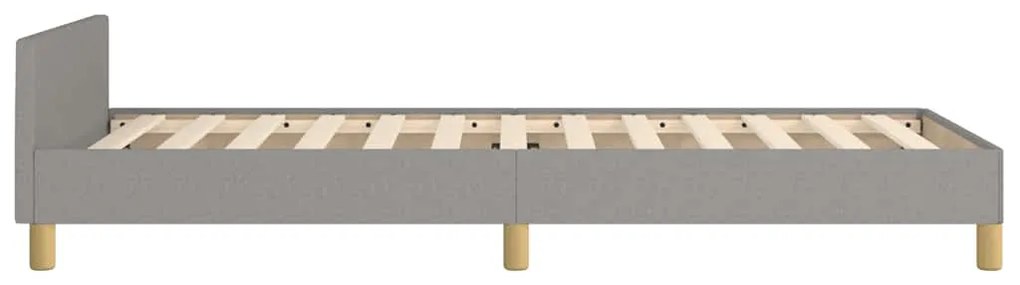 Estrutura de cama sem colchão 90x200 cm tecido cinzento-claro