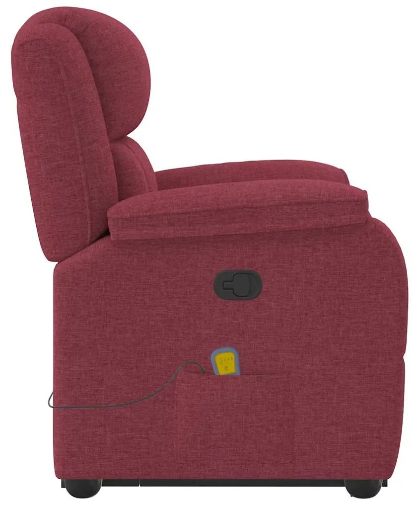 Poltrona de massagens reclin. elevatória tecido vermelho tinto