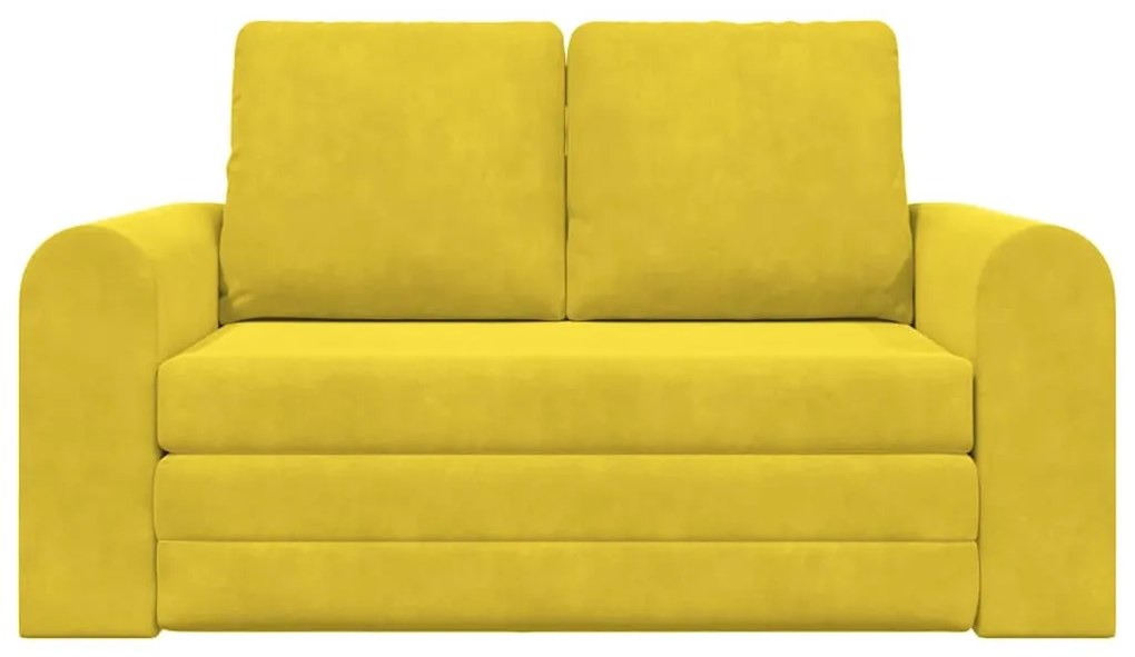 Sofá-camas de chão 2 em 1 Amarelo 148x71x83 cm Veludo