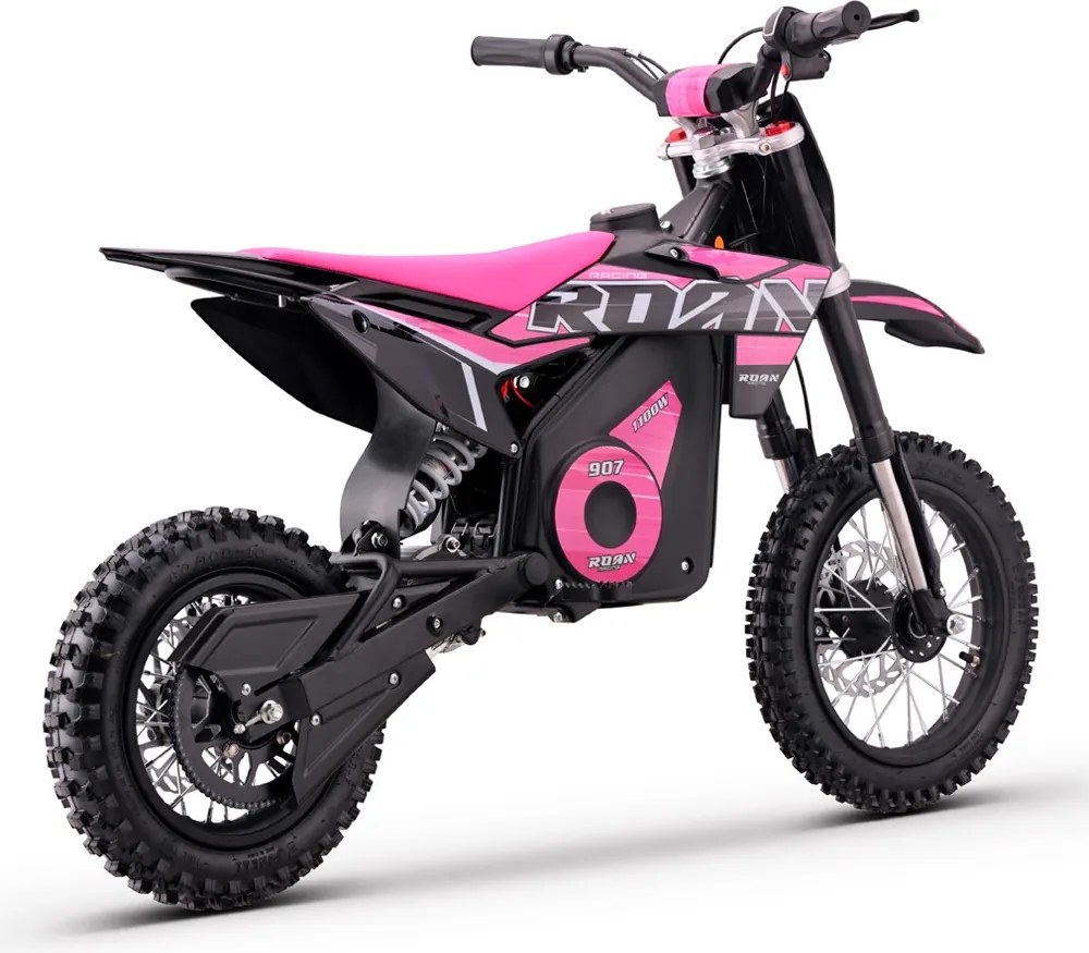 Mini moto elétrica para crianças velocidade até 28 km/h C/Limitador 1100W Roan 907 36V 12/10" Rosa