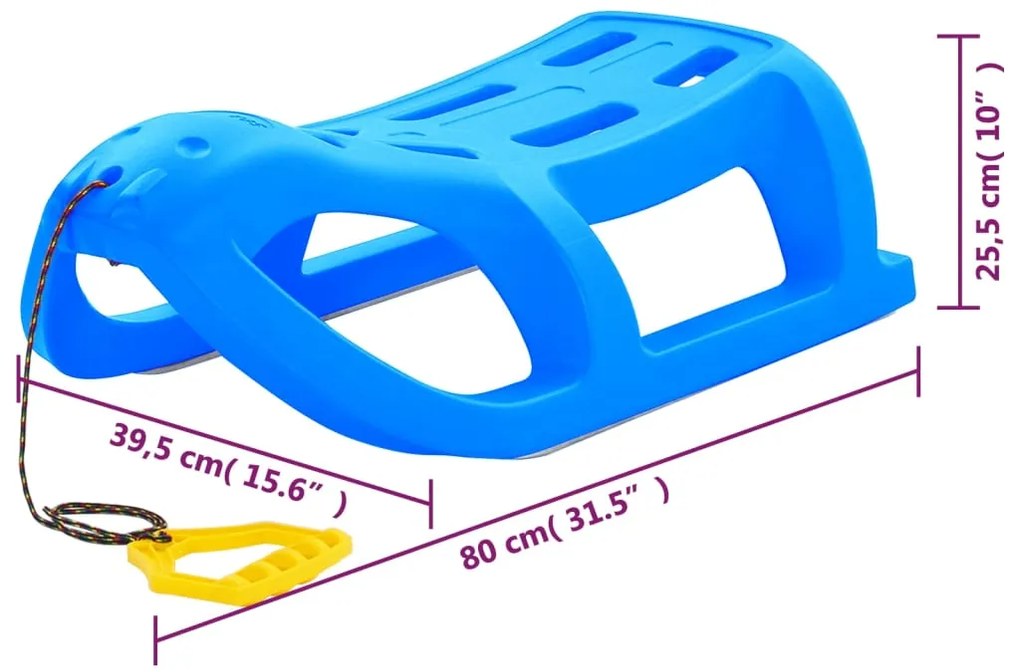 Trenó 80x39,5x25,5 cm polipropileno azul