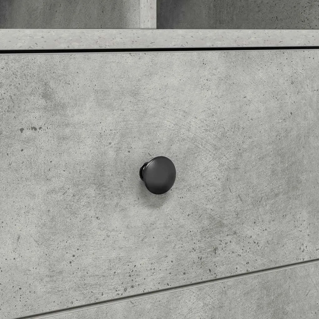 Mesa com Armazenamento Cinza Concreto Madeira Derivada