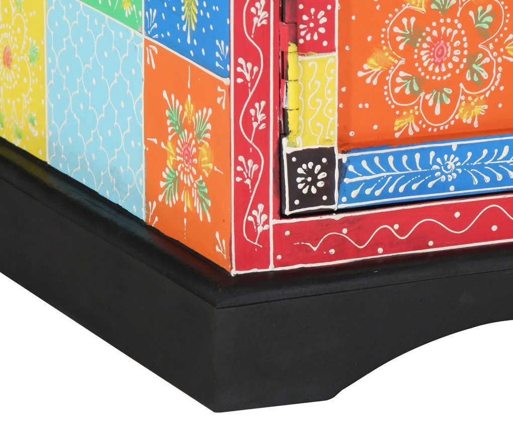 Armário de TV vidaXL Multicolorido 100x35x50 cm em Madeira Sólida de M