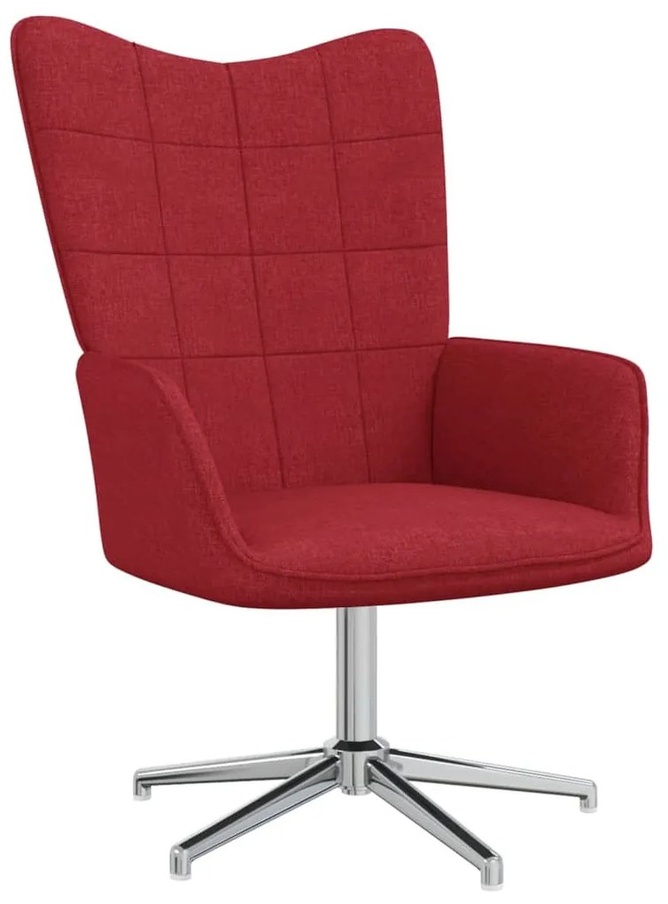 327993 vidaXL Cadeira de descanso tecido vermelho tinto