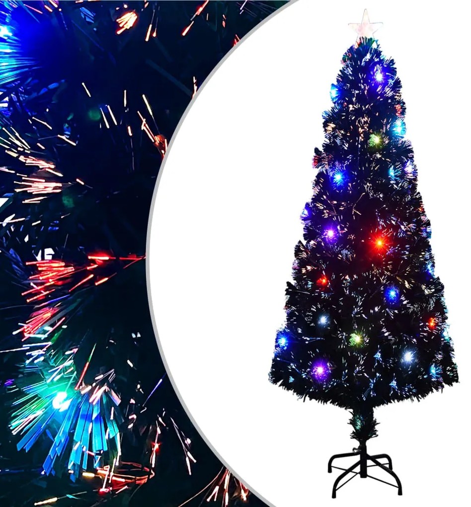 vidaXL Árvore de Natal pré-iluminada c/ suporte e LED 240 cm fibra ótica