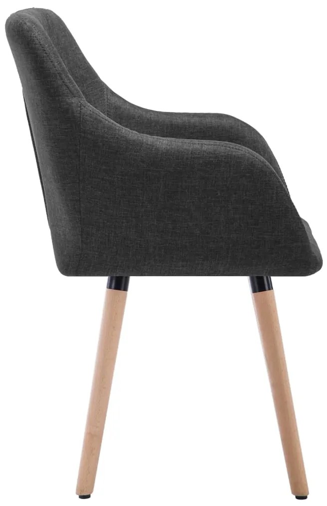 Cadeiras de jantar 2 pcs tecido cinzento-escuro
