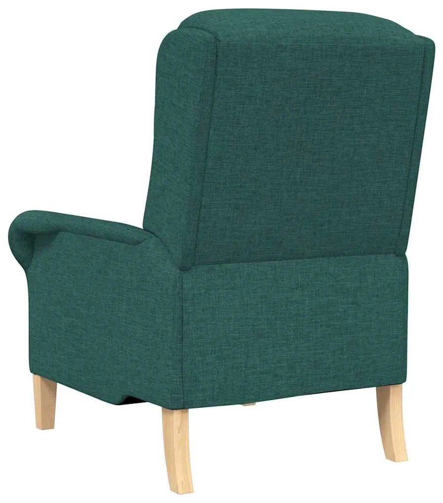 Poltrona Moderna Verde Escuro Tecido, Madeira Padrão Ergonómica