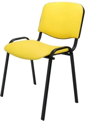 Cadeiras de Escritório Visitante 4 Pés Pele Sintética Amarela Rvaz Empilhável